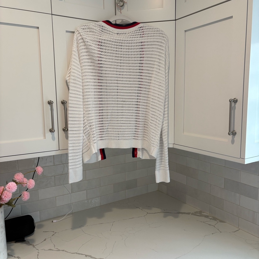 Beach Riot White Cardigan with Red and Blue Accents with skirt - Picture 4 of 5